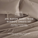 Full/Double Taupe 100% Rayon From Bamboo Silky Soft Sheet Set