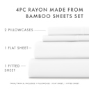 Full/Double White 100% Rayon From Bamboo Silky Soft Sheet Set