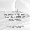 Full/Double White 100% Rayon From Bamboo Silky Soft Sheet Set