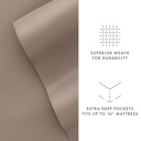 Queen Taupe 100% Rayon From Bamboo Silky Soft Sheet Set