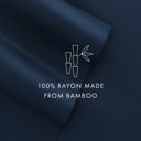 Twin Navy 100% Rayon From Bamboo Silky Soft Sheet Set