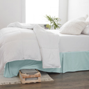 California King Aqua Bed Skirt Pleated Box Spring Frame Cover Dust Ruffle in Essential Colors