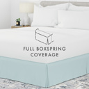 California King Aqua Bed Skirt Pleated Box Spring Frame Cover Dust Ruffle in Essential Colors