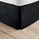 California King Black Bed Skirt Pleated Box Spring Frame Cover Dust Ruffle in Essential Colors