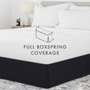 California King Black Bed Skirt Pleated Box Spring Frame Cover Dust Ruffle in Essential Colors