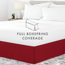 California King Burgundy Bed Skirt Pleated Box Spring Frame Cover Dust Ruffle in Essential Colors