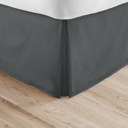 California King Gray Bed Skirt Pleated Box Spring Frame Cover Dust Ruffle in Essential Colors