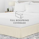 California King Ivory Bed Skirt Pleated Box Spring Frame Cover Dust Ruffle in Essential Colors