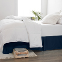 California King Navy Bed Skirt Pleated Box Spring Frame Cover Dust Ruffle in Essential Colors