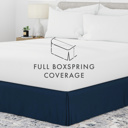 California King Navy Bed Skirt Pleated Box Spring Frame Cover Dust Ruffle in Essential Colors