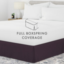 California King Purple Bed Skirt Pleated Box Spring Frame Cover Dust Ruffle in Essential Colors