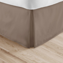 California King Taupe Bed Skirt Pleated Box Spring Frame Cover Dust Ruffle in Essential Colors