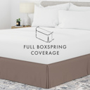 California King Taupe Bed Skirt Pleated Box Spring Frame Cover Dust Ruffle in Essential Colors