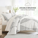 California King Diamond Stripe Gray Bedding Bundle, Patterned Microfiber Comforter Set and Solid Sheet Set