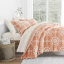 Full/Double Daisy Medallion Clay Bedding Bundle, Patterned Microfiber Comforter Set and Solid Sheet Set