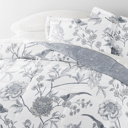 Full/Double Molly Botanicals Light Blue Bedding Bundle, Patterned Microfiber Comforter Set and Solid Sheet Set