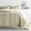 King Beaded Arrows Sage / Ivory Bedding Bundle, Reversible Microfiber Comforter Set and Patterned Sheet Set