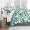  Bedding Bundle, Patterned Duvet Cover Set, White Comforter and Solid Sheet Set