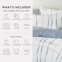 California King Urban Vibe Navy Bedding Bundle, Patterned Duvet Cover Set, White Comforter and Solid Sheet Set