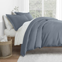 Full/Double Stone Bedding Bundle, Solid Duvet Cover Set, White Comforter and Patterned Sheet Set