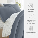 Full/Double Stone Bedding Bundle, Solid Duvet Cover Set, White Comforter and Patterned Sheet Set