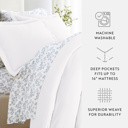 California King White Bedding Bundle, Solid Duvet Cover Set, White Comforter and Patterned Sheet Set