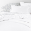 California King White Bedding Bundle, Solid Duvet Cover Set, White Comforter and Patterned Sheet Set