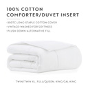  100% Cotton Down Alternative Comforter - Vintage Washed and Brushed Cotton Shell, Hallow Fiber Down Alt Fill, Super Plush