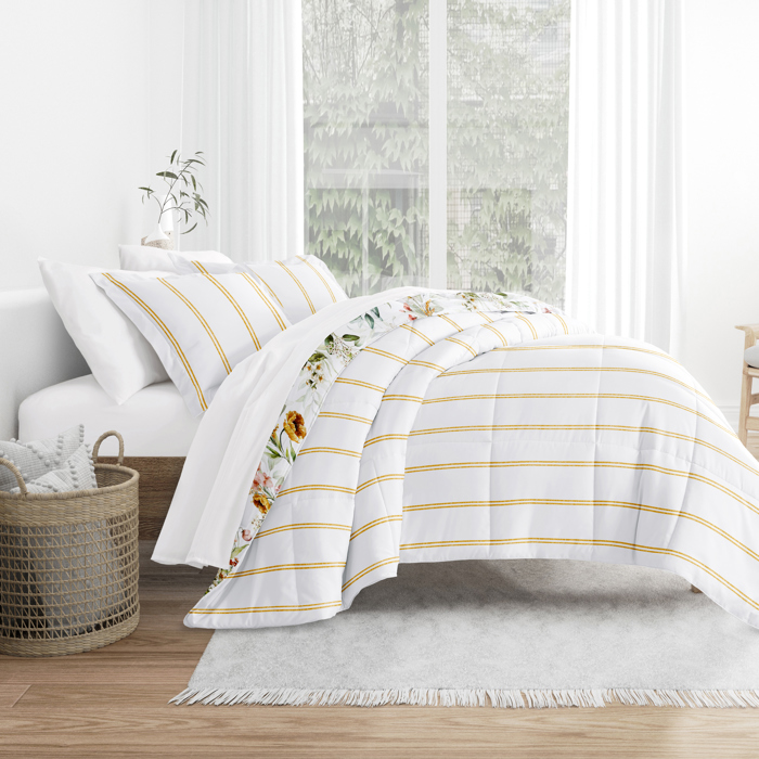 Comforter Sets Down-Alternative Ultra Soft Bedding - Reversible Patterns