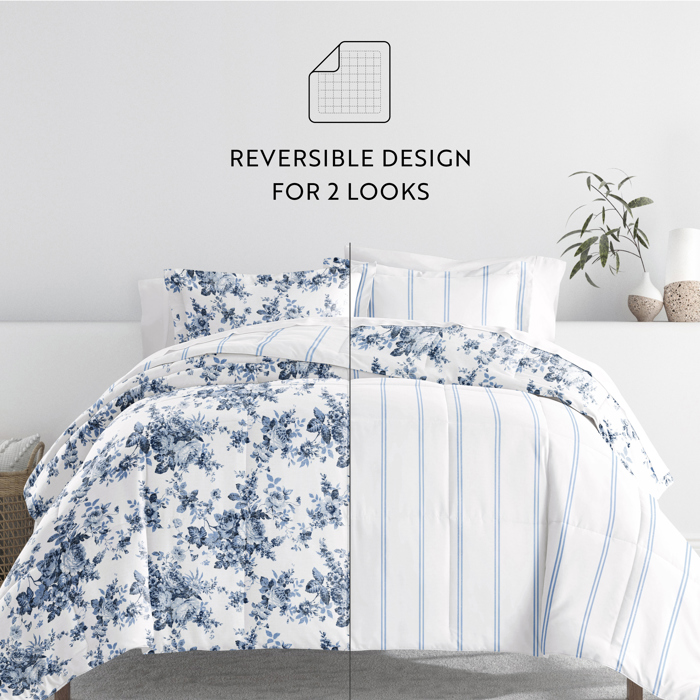 Comforter Sets Down-Alternative Ultra Soft Bedding - Reversible Patterns