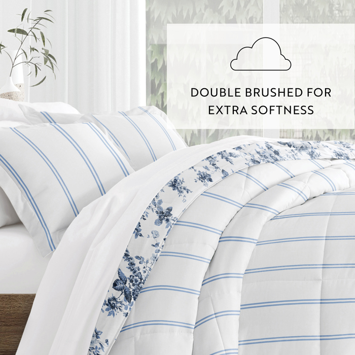 Comforter Sets Down-Alternative Ultra Soft Bedding - Reversible Patterns