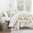 King Chintz Floral Stripe Clay Comforter Sets Down-Alternative Ultra Soft Bedding - Reversible Patterns