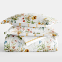 King Chintz Floral Stripe Clay Comforter Sets Down-Alternative Ultra Soft Bedding - Reversible Patterns