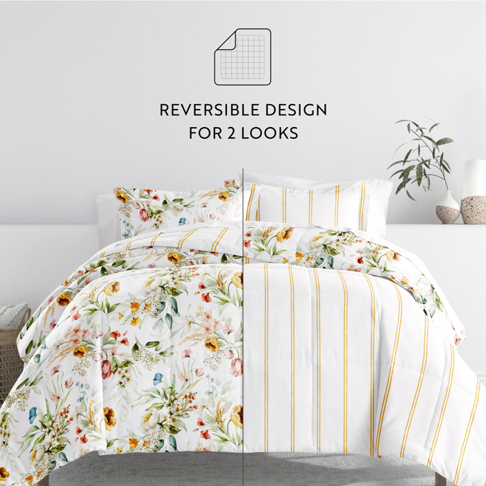 Comforter Sets Down-Alternative Ultra Soft Bedding - Reversible Patterns