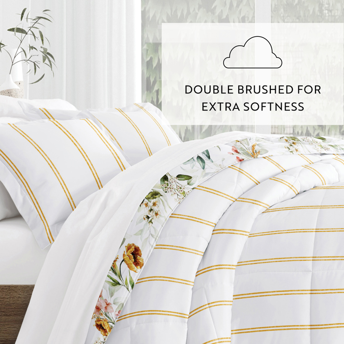 Comforter Sets Down-Alternative Ultra Soft Bedding - Reversible Patterns