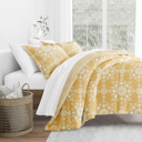 King Daisy Medallion Yellow Comforter Sets Down-Alternative Ultra Soft Bedding - Reversible Patterns