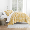 King Daisy Medallion Yellow Comforter Sets Down-Alternative Ultra Soft Bedding - Reversible Patterns