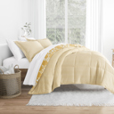 King Daisy Medallion Yellow Comforter Sets Down-Alternative Ultra Soft Bedding - Reversible Patterns