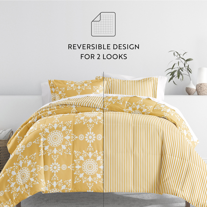 Comforter Sets Down-Alternative Ultra Soft Bedding - Reversible Patterns