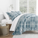 Queen Daisy Medallion Light Blue Comforter Sets Down-Alternative Ultra Soft Bedding - Reversible Patterns