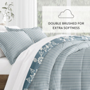 Queen Daisy Medallion Light Blue Comforter Sets Down-Alternative Ultra Soft Bedding - Reversible Patterns