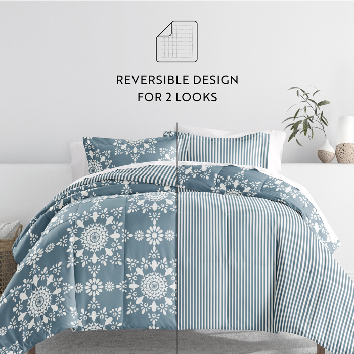 Comforter Sets Down-Alternative Ultra Soft Bedding - Reversible Patterns