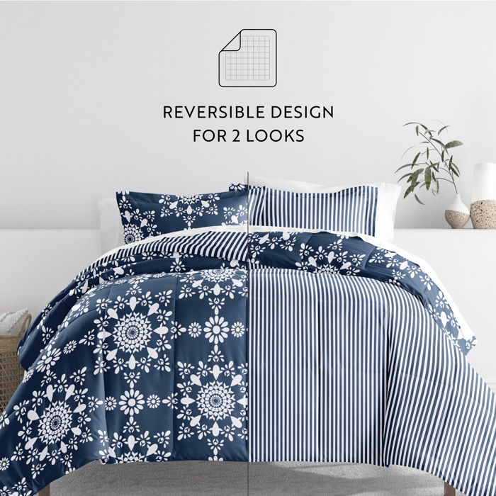 Comforter Sets Down-Alternative Ultra Soft Bedding - Reversible Patterns