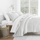 King Meadow Floral Stripe Pink Comforter Sets Down-Alternative Ultra Soft Bedding - Reversible Patterns