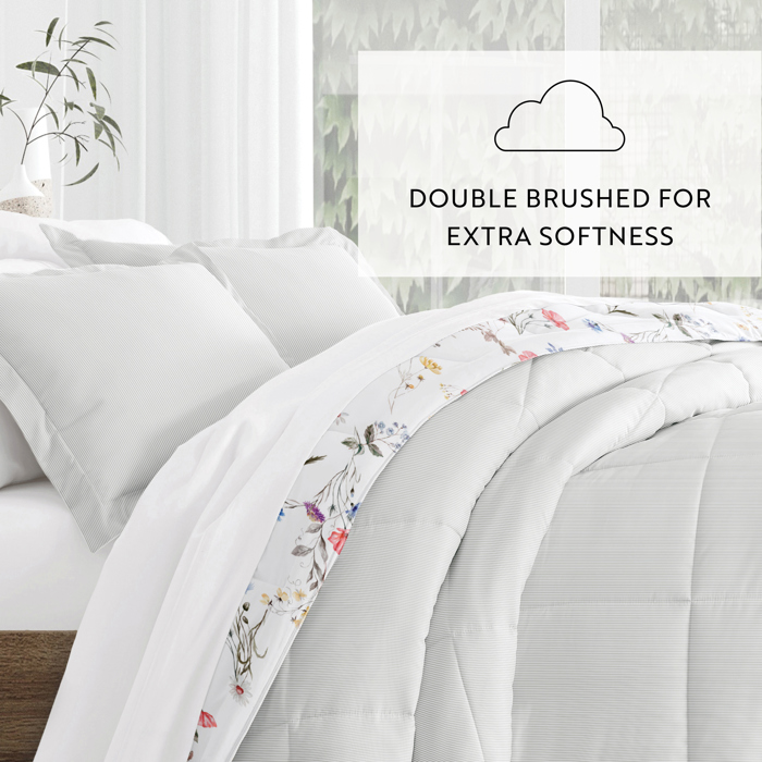 Comforter Sets Down-Alternative Ultra Soft Bedding - Reversible Patterns