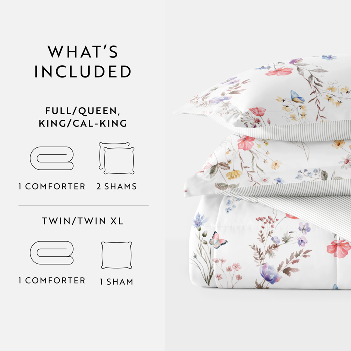 Comforter Sets Down-Alternative Ultra Soft Bedding - Reversible Patterns