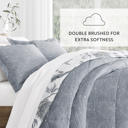 King Molly Botanicals Light Blue Comforter Sets Down-Alternative Ultra Soft Bedding - Reversible Patterns