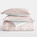 King Pressed Flowers Pink Comforter Sets Down-Alternative Ultra Soft Bedding - Reversible Patterns