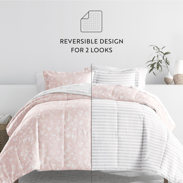 Comforter Sets Down-Alternative Ultra Soft Bedding - Reversible Patterns