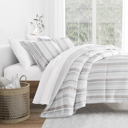 King Vertical Stripe Dune Comforter Sets Down-Alternative Ultra Soft Bedding - Reversible Patterns